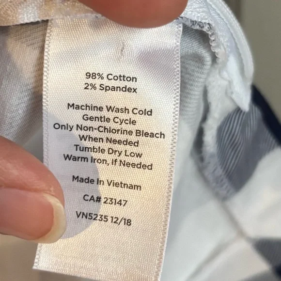 Talbots Audrey Shell Gingham Blue and White Plaid Top - Picture 6 of 13